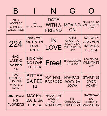 AD Valentine's Day Bingo 2025 Bingo Card