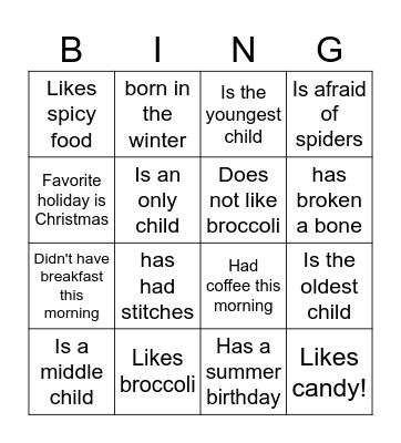 Find someone who.. Bingo Card