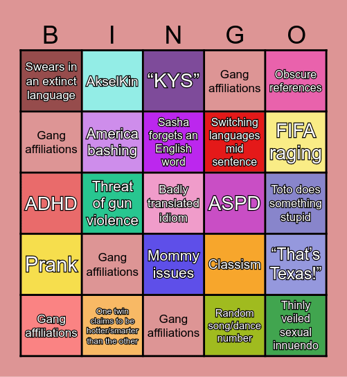 JAS Marina Bingo Card