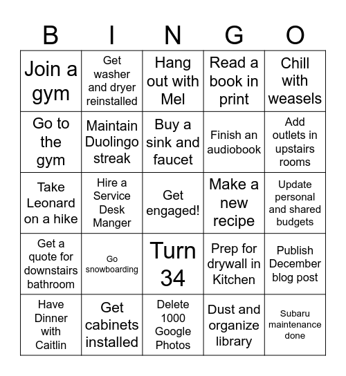 Jan 2025 Bingo Card