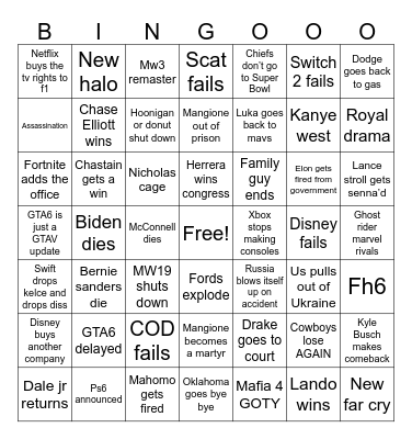 2025 Bingo Card