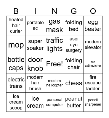 Black Inventions Bingo Card