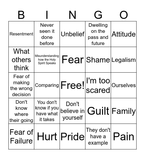 Barrier Bingo Card