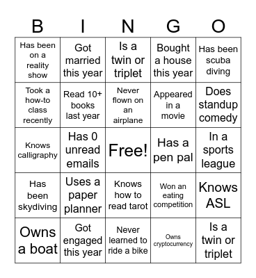 Blackout Bingo! Bingo Card