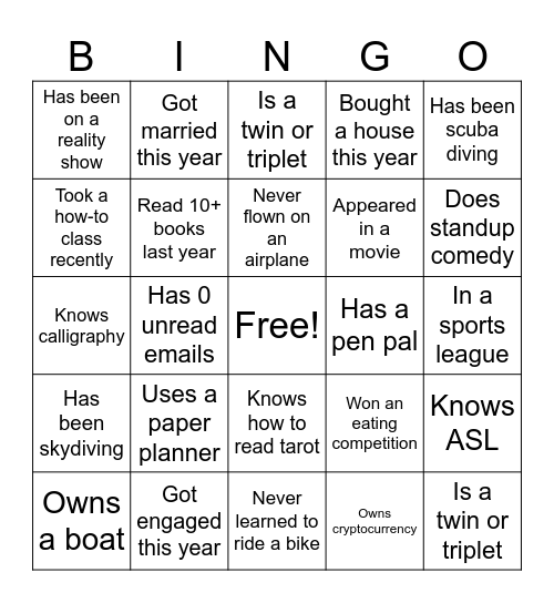 Blackout Bingo! Bingo Card
