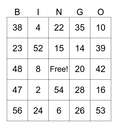 Kassidy Sasso11 Bingo Card