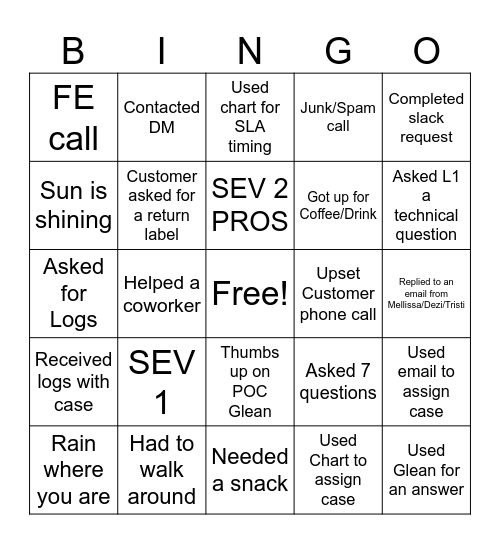 DDN BINGO Card