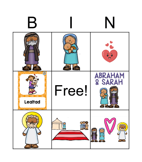 Abraham & Sarah Bingo Card