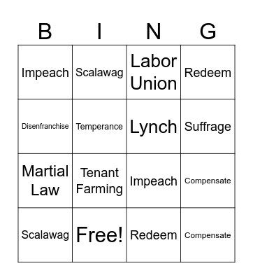 8.4 Part 1 Review Bingo Card