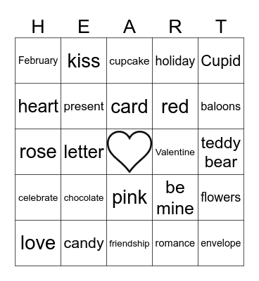 Valentine's Day BINGO Card