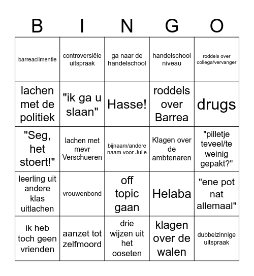 Duits bingo Card