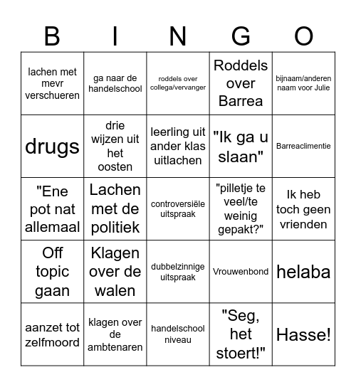 Duits bingo Card