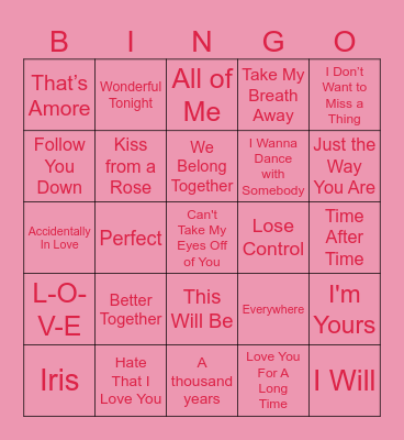 Music BINGO Card