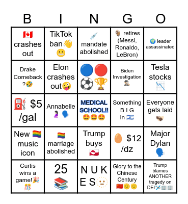 Bingo's Bingo 2025 Bingo Card