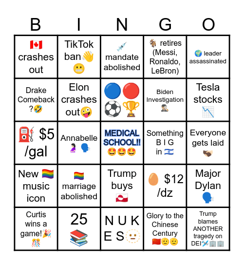 Bingo's Bingo 2025 Bingo Card