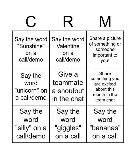 BINGO FUN! Bingo Card