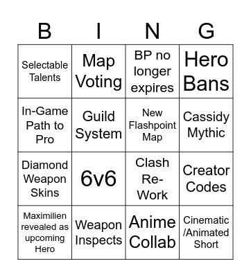 OW2 SPOTLIGHT Bingo Card