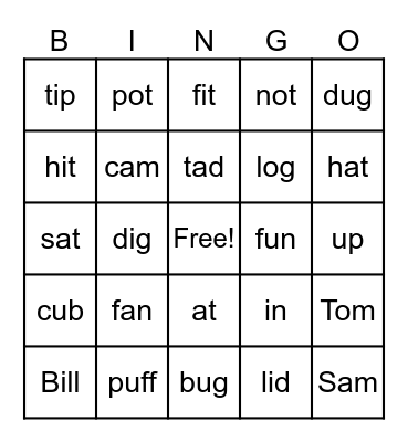 PHONICS REVIEW! Bingo Card