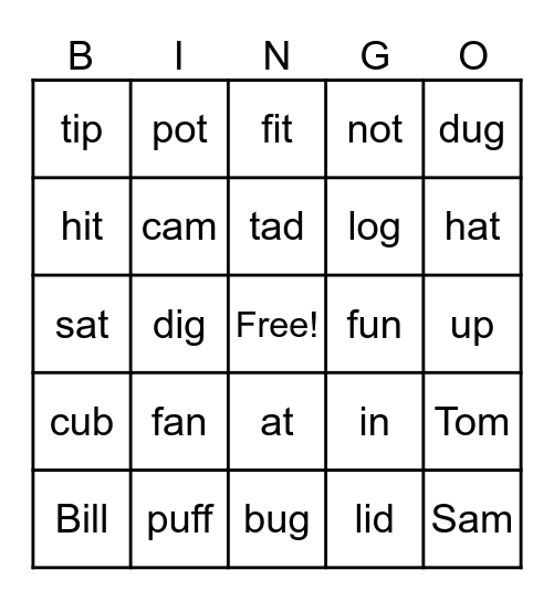 PHONICS REVIEW! Bingo Card