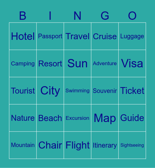 Vacation! Bingo Card