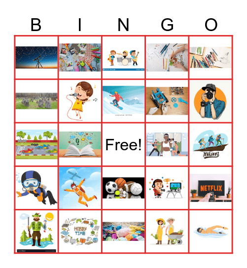 Hobbies Bingo Card