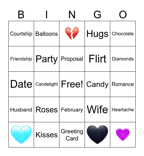 Valentine Bingo Card