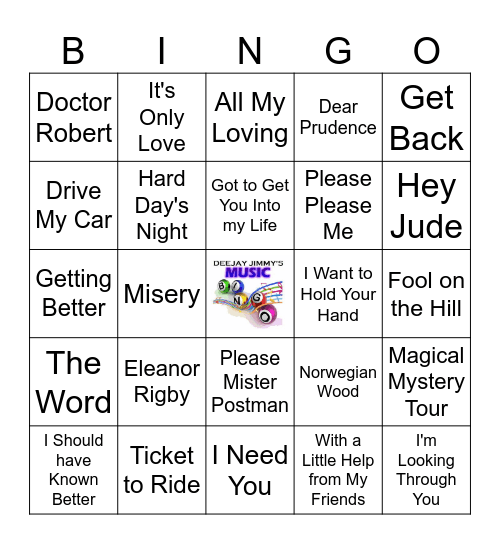 Beatles Bingo 1 Bingo Card
