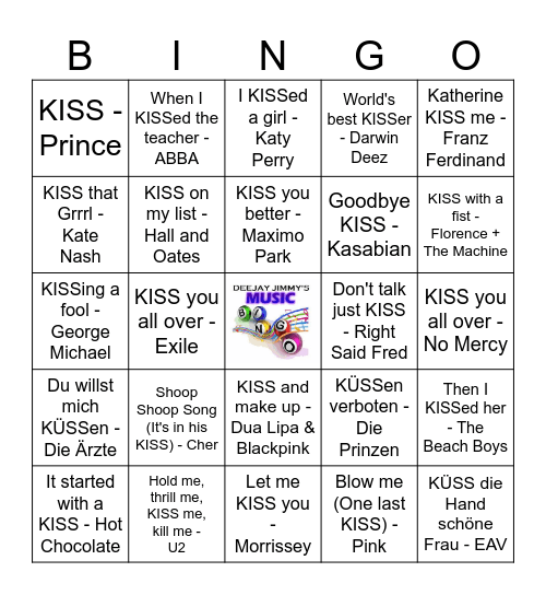 KISS Bingo Card