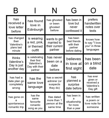 Find someone who... Bingo Card