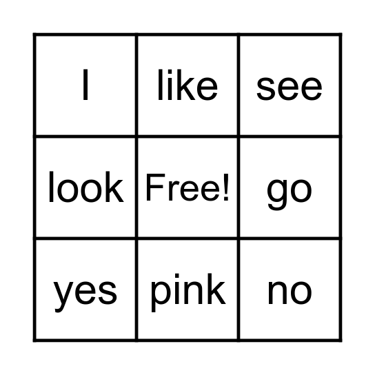 List 1 Bingo Card