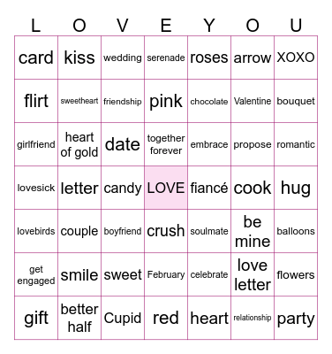 Valentine's Day Bingo Card