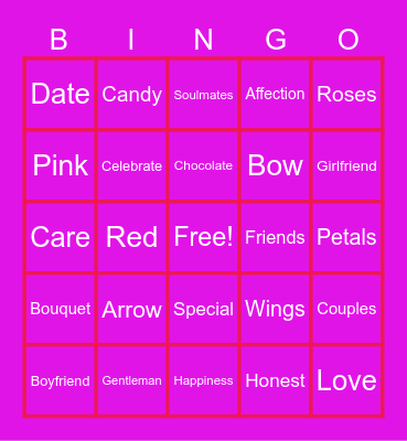 Valentine's Day Bingo Card