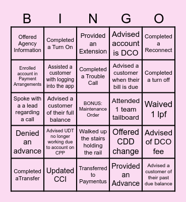 CCO BINGO 💗 Bingo Card