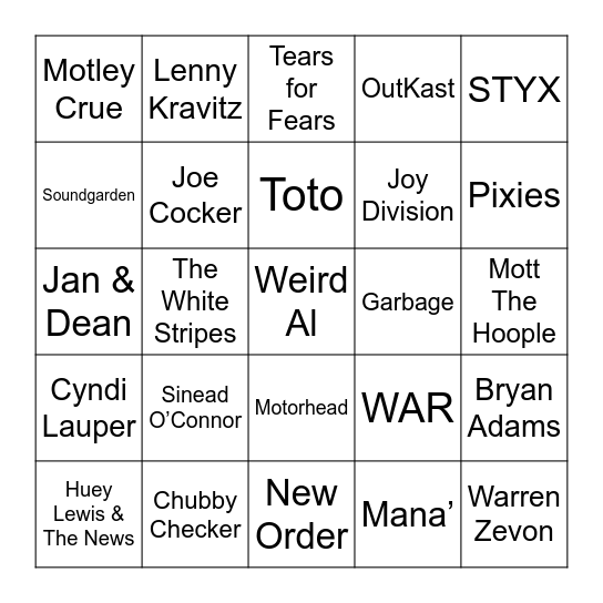 Hall Of Fame Snubs and Nominees 2025 Bingo Card