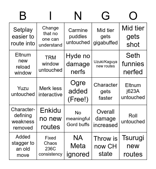 Uni 2 Ogre Patch Bingo Card