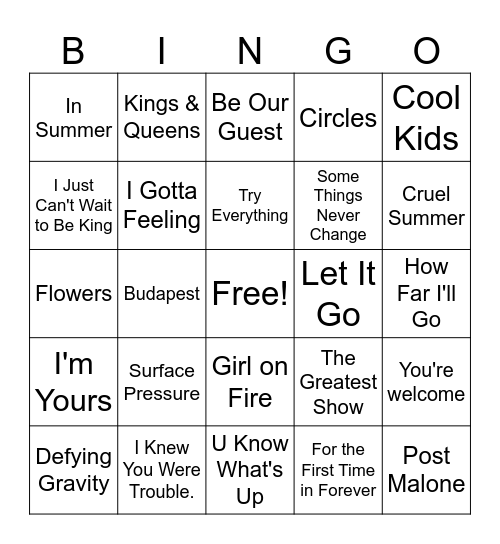 Princess Party Bingo Card