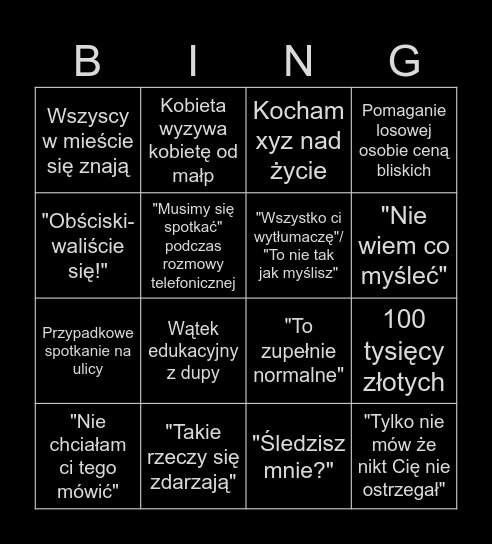 Ukryta Prawda Bingo Card