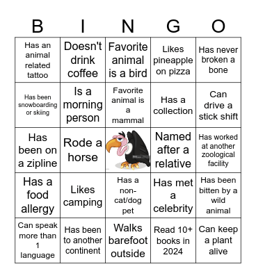 Getting to Know You Bingo Card