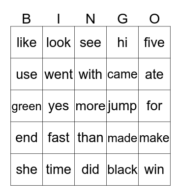 Bingo Card