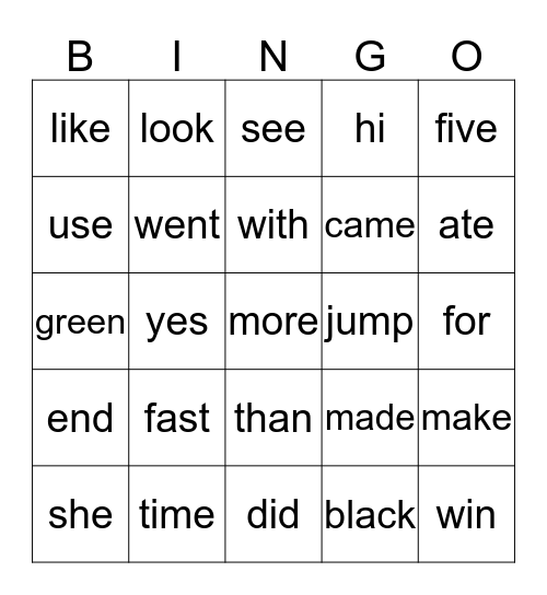 Bingo Card