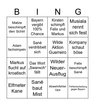 Bayern - Celtic Bingo Card