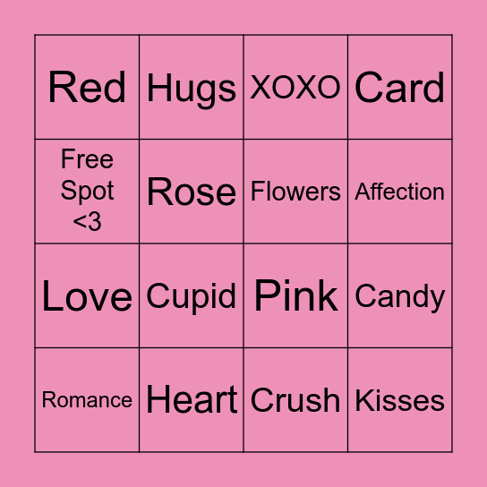 Vday Bingo! Bingo Card