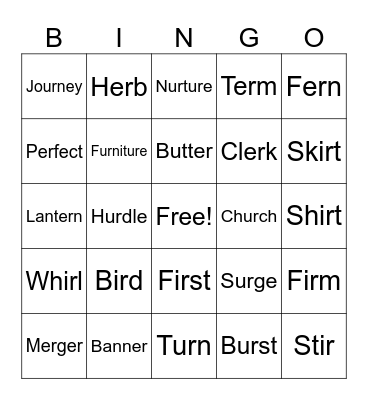 Elise's Bingo Card