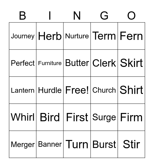 Elise's Bingo Card