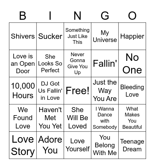 Love Bingo Card