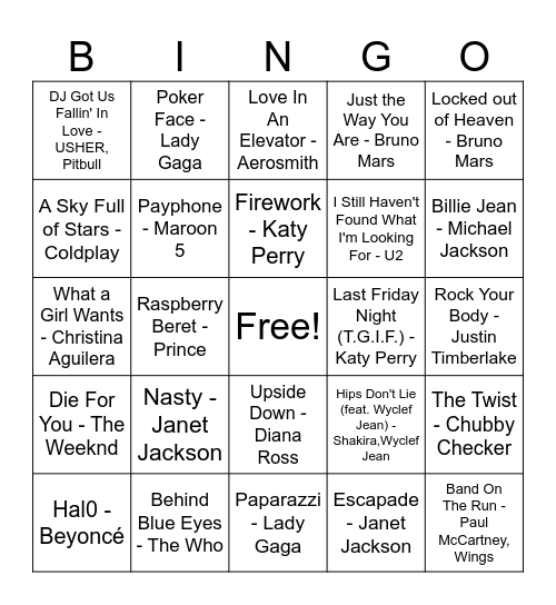 Performed the Half-Time Show (Double Bingo) Bingo Card