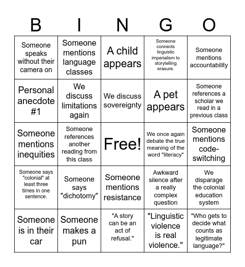 STEPH & CARLEE'S BINGO Card