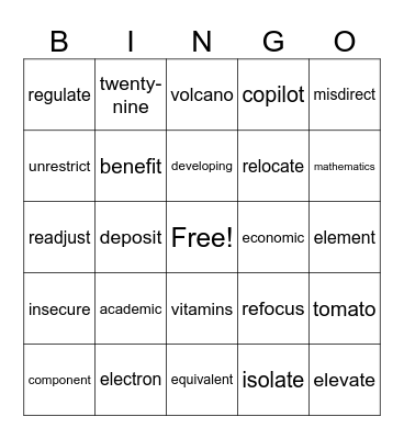 5.4 BINGO Card