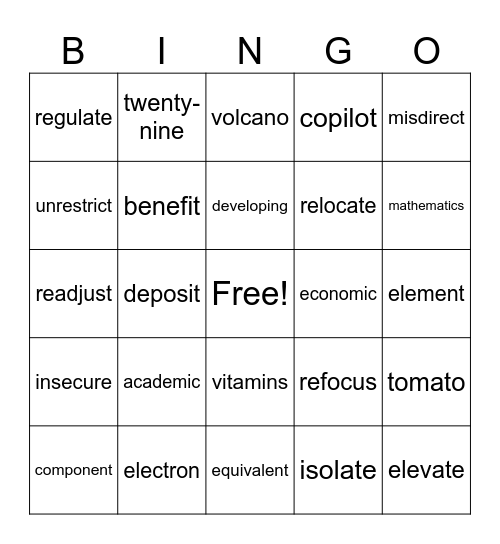 5.4 BINGO Card