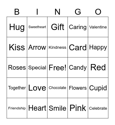 Valentine's Day Bingo Card